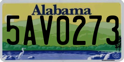 AL license plate 5AV0273