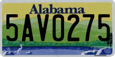 AL license plate 5AV0275