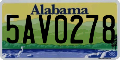AL license plate 5AV0278