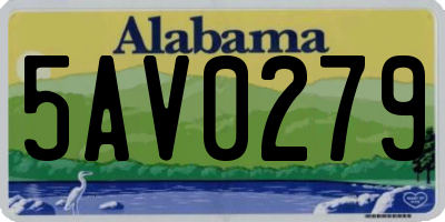 AL license plate 5AV0279