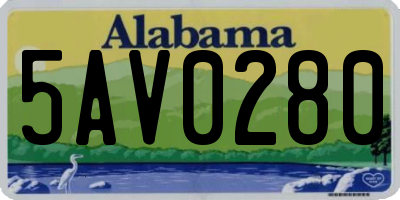 AL license plate 5AV0280