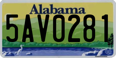 AL license plate 5AV0281
