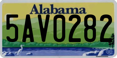 AL license plate 5AV0282