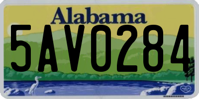 AL license plate 5AV0284