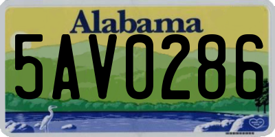 AL license plate 5AV0286