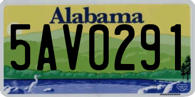 AL license plate 5AV0291