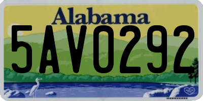 AL license plate 5AV0292