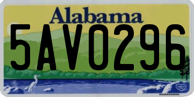 AL license plate 5AV0296