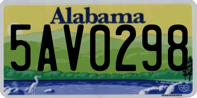 AL license plate 5AV0298
