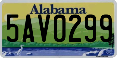AL license plate 5AV0299