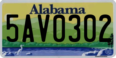 AL license plate 5AV0302
