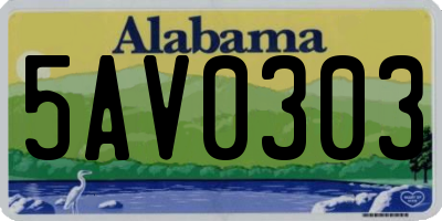 AL license plate 5AV0303