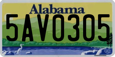 AL license plate 5AV0305