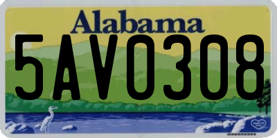 AL license plate 5AV0308