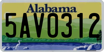 AL license plate 5AV0312