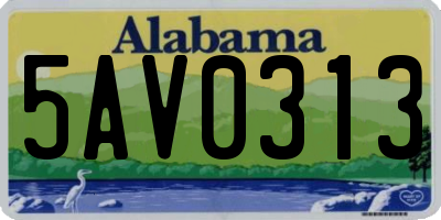 AL license plate 5AV0313