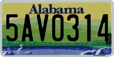 AL license plate 5AV0314