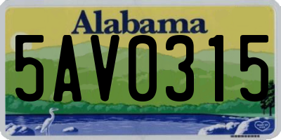 AL license plate 5AV0315