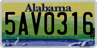 AL license plate 5AV0316