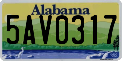 AL license plate 5AV0317