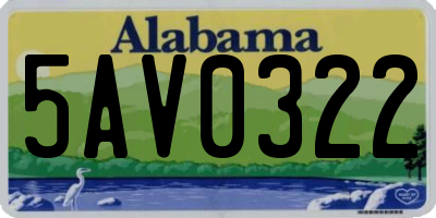 AL license plate 5AV0322