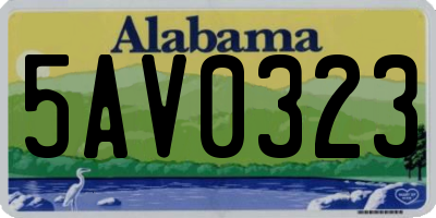 AL license plate 5AV0323