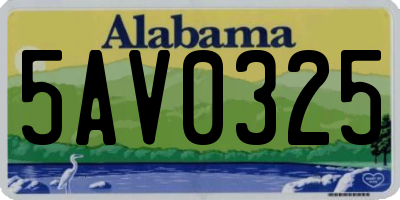 AL license plate 5AV0325