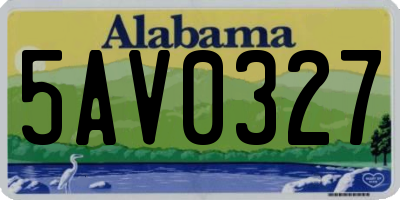AL license plate 5AV0327
