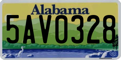 AL license plate 5AV0328