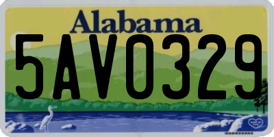 AL license plate 5AV0329