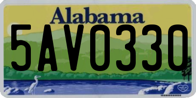 AL license plate 5AV0330