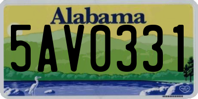 AL license plate 5AV0331