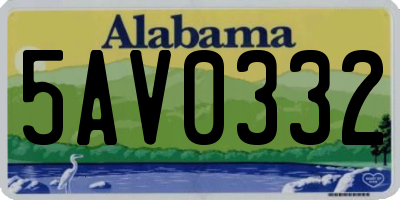AL license plate 5AV0332