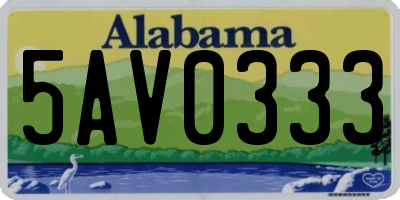 AL license plate 5AV0333