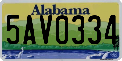 AL license plate 5AV0334