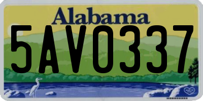 AL license plate 5AV0337