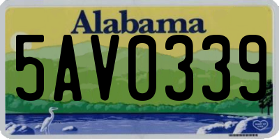 AL license plate 5AV0339