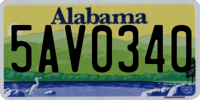 AL license plate 5AV0340
