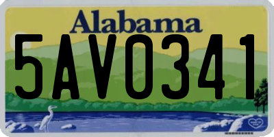 AL license plate 5AV0341