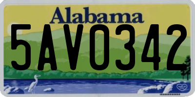 AL license plate 5AV0342