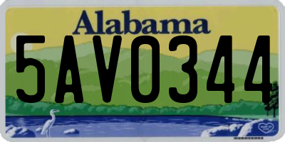 AL license plate 5AV0344