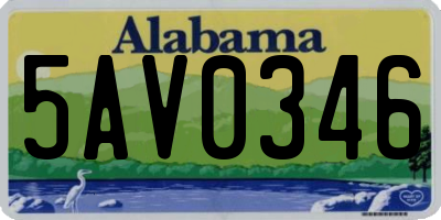 AL license plate 5AV0346