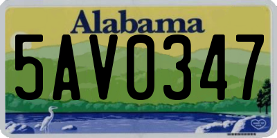 AL license plate 5AV0347