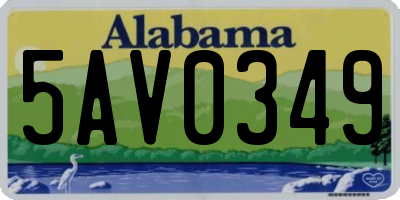 AL license plate 5AV0349