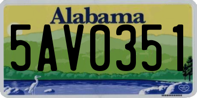 AL license plate 5AV0351