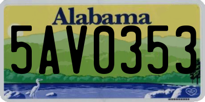 AL license plate 5AV0353