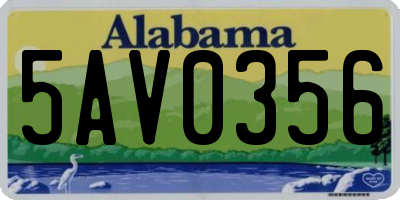 AL license plate 5AV0356