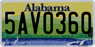 AL license plate 5AV0360