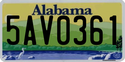 AL license plate 5AV0361