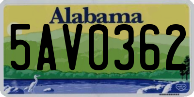 AL license plate 5AV0362